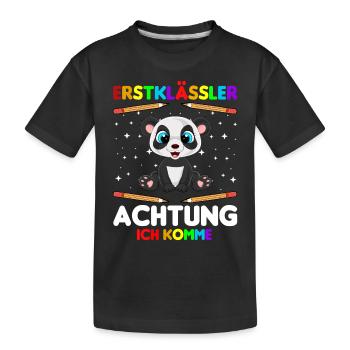 Erstklässler Achtung ich komme - Kinder Premium Bio T-Shirt - Schwarz - Vorne