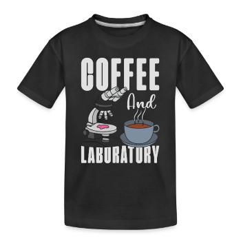 Labor Labortechniker Kaffee Wissenschaft Geschenk - Kinder Premium Bio T-Shirt - Schwarz - Vorne