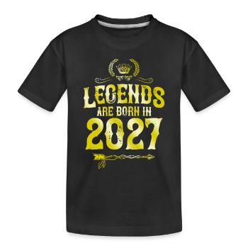 2027 legends born in - Kids' Premium Organic T-Shirt - black - Front