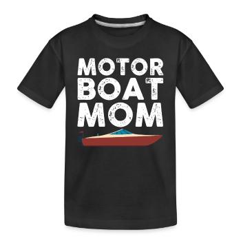 Grand bateau à moteur Maman Tenue Bateau à moteur pour femmes - T-shirt bio Premium Enfant - noir - Devant