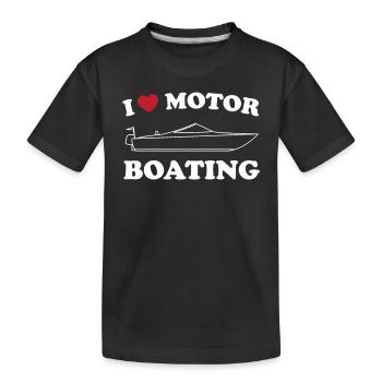 J’adore le bateau à moteur - T-shirt bio Premium Enfant - noir - Devant