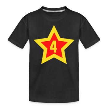 Numéro 4 étoile sport 4 Vintage - T-shirt bio Premium Enfant - noir - Devant