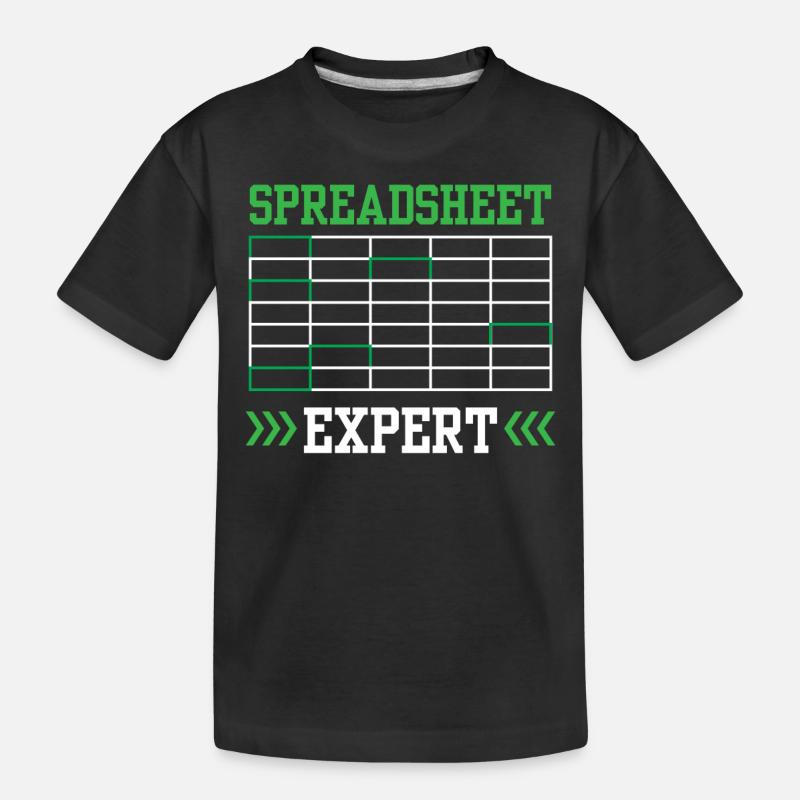Spreadsheet Experte Buchhalter Arbeit Tabelle - Kinder Premium Bio T-Shirt - Schwarz