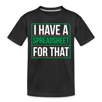 J’ai une feuille de calcul pour le tableau comptable - T-shirt bio Premium Enfant - noir - Devant