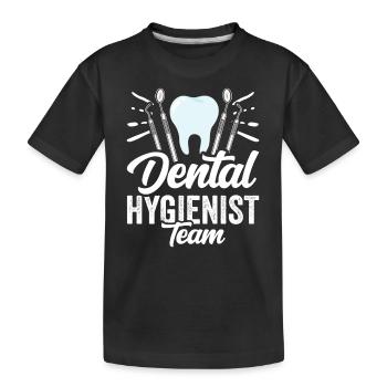 Équipe d’hygiénistes dentaires Dentiste Hygiène dentaire - T-shirt bio Premium Enfant - noir - Devant