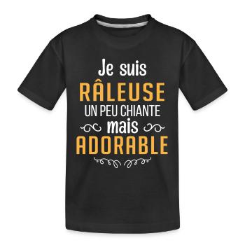 Je suis râleuse un peu chiante mais adorable - T-shirt bio Premium Enfant - noir - Devant