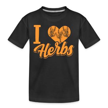 J’adore les herbes herbes herbes aromatiques jardin d’herbes aromatiques - T-shirt bio Premium Enfant - noir - Devant