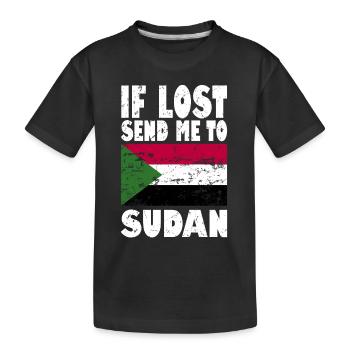 Sudan Flag Saying - Kids' Premium Organic T-Shirt - black - Front