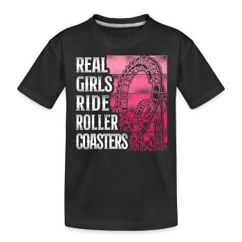 Roller Coaster Girl Vintage Retro - Kinder Premium Bio T-Shirt - Schwarz - Vorne