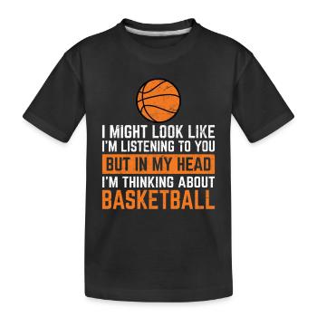 J’ai peut-être l’air d’écouter du basket drôle P - T-shirt bio Premium Enfant - noir - Devant