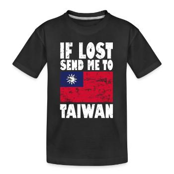 Drapeau de Taïwan - T-shirt bio Premium Enfant - noir - Devant