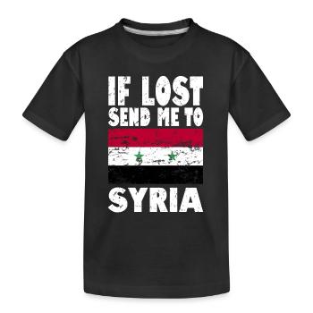 Syrien Flagge Spruch - Kinder Premium Bio T-Shirt - Schwarz - Vorne