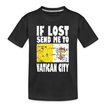 Vatikan Stadt Flagge Spruch - Kinder Premium Bio T-Shirt - Schwarz - Vorne