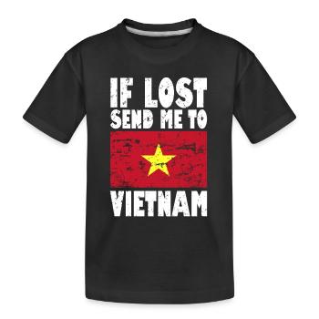 Drapeau du Vietnam - T-shirt bio Premium Enfant - noir - Devant