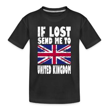 UK Flagge Spruch - Kinder Premium Bio T-Shirt - Schwarz - Vorne