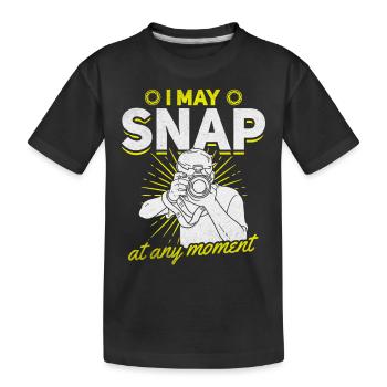 Photographer: I can take pictures at any time - Kids' Premium Organic T-Shirt - black - Front