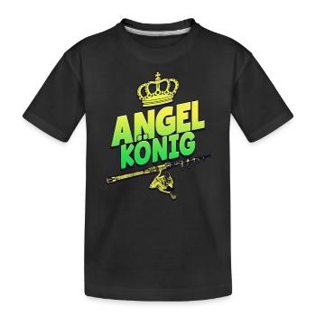 Angeln Angler - Kinder Premium Bio T-Shirt - Schwarz - Vorne