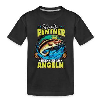 Angeln Angler Rentner - Kinder Premium Bio T-Shirt - Schwarz - Vorne