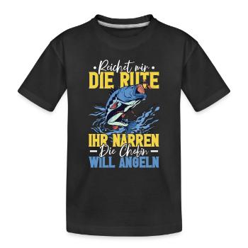 Reicht Mir Die Rute Ihr Narren Der König Angeln - Kinder Premium Bio T-Shirt - Schwarz - Vorne