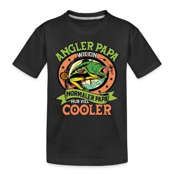 Angeln Angler Papa - Kinder Premium Bio T-Shirt - Schwarz - Vorne