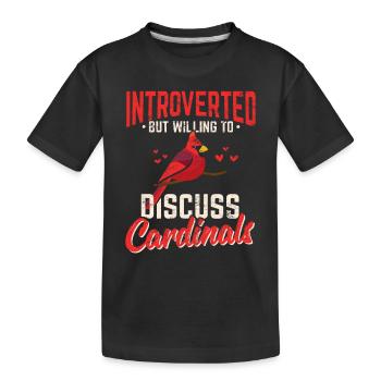 Introverti Cardinal du Nord Oiseau Rouge Cardinal Bi - T-shirt bio Premium Enfant - noir - Devant