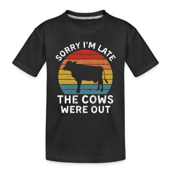 Désolé je suis en retard Les vaches étaient dehors - T-shirt bio Premium Enfant - noir - Devant