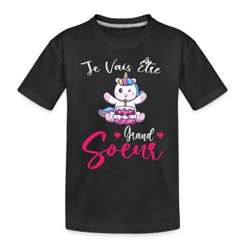Je Vais Être Grand Soeur - T-shirt bio Premium Enfant - noir - Devant