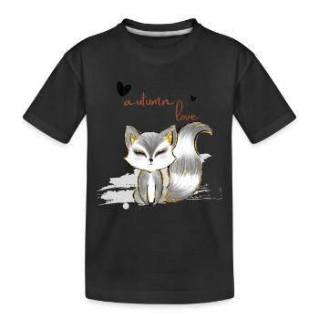 Süß lieber modischer Herbst -Füchse warten auf 2022 - Kinder Premium Bio T-Shirt - Schwarz - Vorne