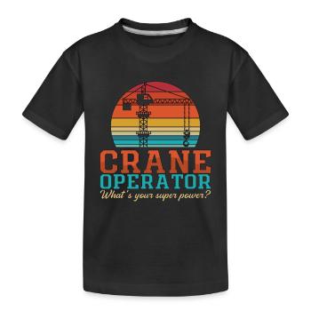 Kranführer Kranfahrer Bauarbeiter Kran Geschenk - Kinder Premium Bio T-Shirt - Schwarz - Vorne