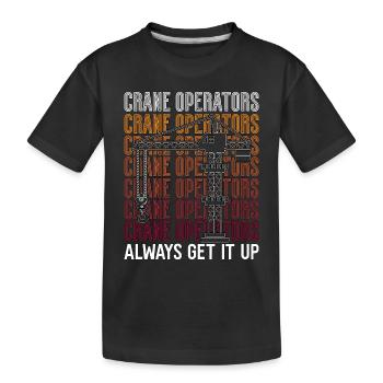 Bauarbeiter Kran Kranfahrer Kranführer Geschenk - Kinder Premium Bio T-Shirt - Schwarz - Vorne