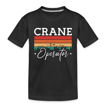 Kranführer Bauarbeiter Arbeit Kranfahrer Geschenk - Kinder Premium Bio T-Shirt - Schwarz - Vorne