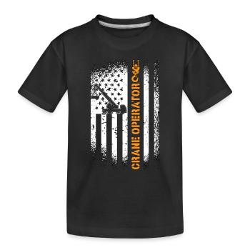 Kranführer Bauarbeiter Kranfahrer Arbeit Geschenk - Kinder Premium Bio T-Shirt - Schwarz - Vorne