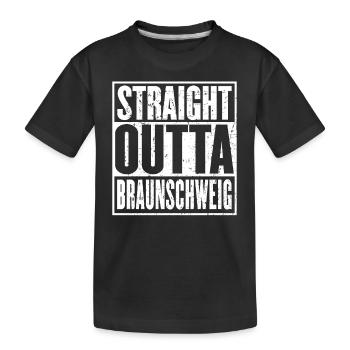 Straight Outta Braunschweig Vintage - Kids' Premium Organic T-Shirt - black - Front