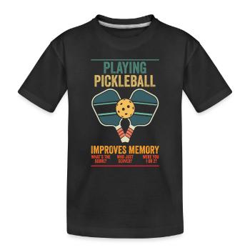 Jouer au pickleball améliore le plaisir de Memory Dink Coach - T-shirt bio Premium Enfant - noir - Devant