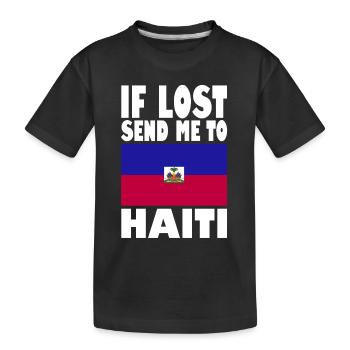 Haiti Flagge Spruch - Kinder Premium Bio T-Shirt - Schwarz - Vorne