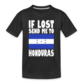 Honduras Flag Saying - Kids' Premium Organic T-Shirt - black - Front