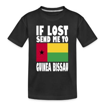 Guinea Bissau Flag Saying - Kids' Premium Organic T-Shirt - black - Front