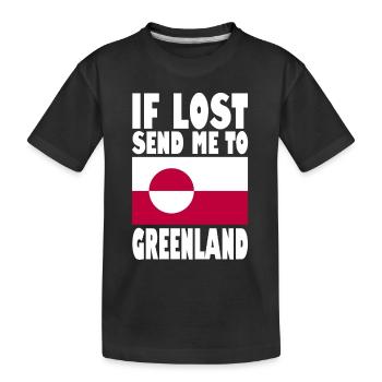 Drapeau du Groenland - T-shirt bio Premium Enfant - noir - Devant