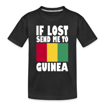 Guinea Flagge Spruch - Kinder Premium Bio T-Shirt - Schwarz - Vorne