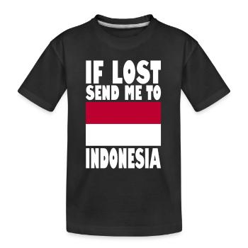 Drapeau de l’Indonésie - T-shirt bio Premium Enfant - noir - Devant