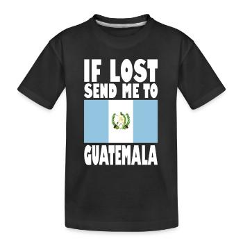Guatemala Flag Saying - Kids' Premium Organic T-Shirt - black - Front