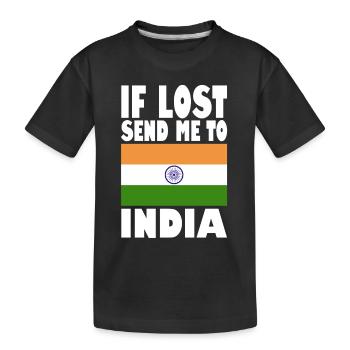 India Flag Saying - Kids' Premium Organic T-Shirt - black - Front