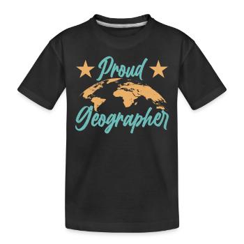 Fier étudiant en géographie géographie géographie - T-shirt bio Premium Enfant - noir - Devant