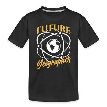 Futur étudiant en géographie Géographie - T-shirt bio Premium Enfant - noir - Devant