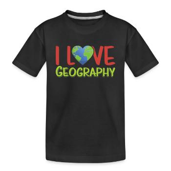 J’aime la géographie profession géographie géographie géographie - T-shirt bio Premium Enfant - noir - Devant