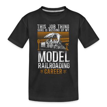 Steam Train Driver Trainspotting - Kinder Premium Bio T-Shirt - Schwarz - Vorne