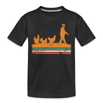 Chicken Chickens - Kids' Premium Organic T-Shirt - black - Front