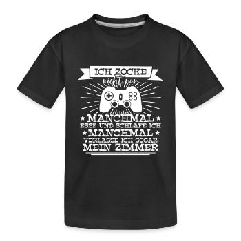 Ich Zocke Nicht Nur Manchmal Zocken Gaming - Kinder Premium Bio T-Shirt - Schwarz - Vorne