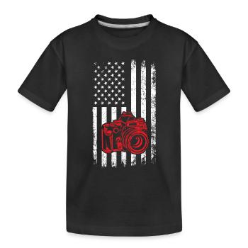 American Flag Photography Lover Cool Photographe - T-shirt bio Premium Enfant - noir - Devant