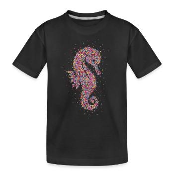 Seahorse Swimming Badge Swimming Exam - Kids' Premium Organic T-Shirt - black - Front